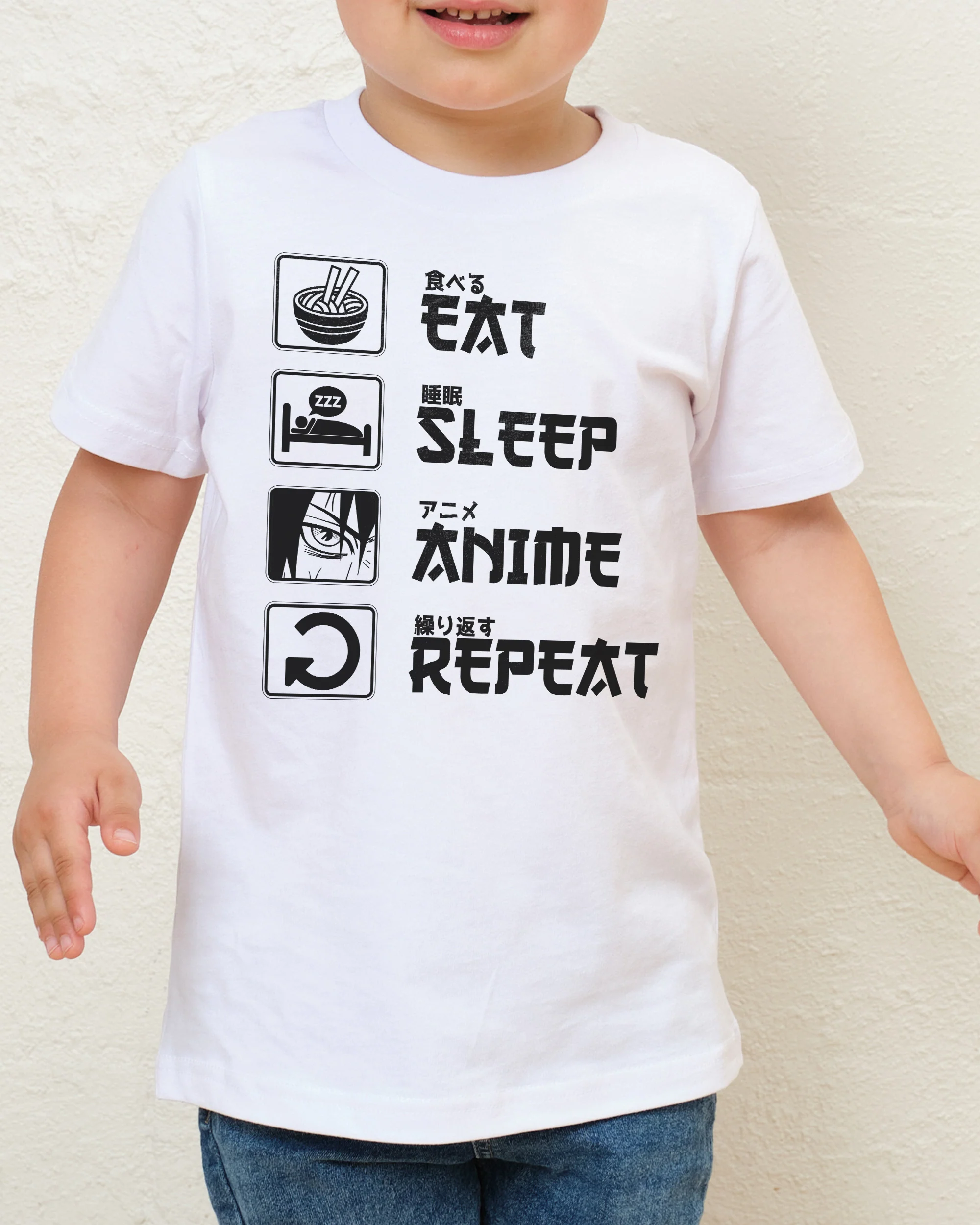 Eat Sleep Anime Repeat Kids T-Shirt - Image 3