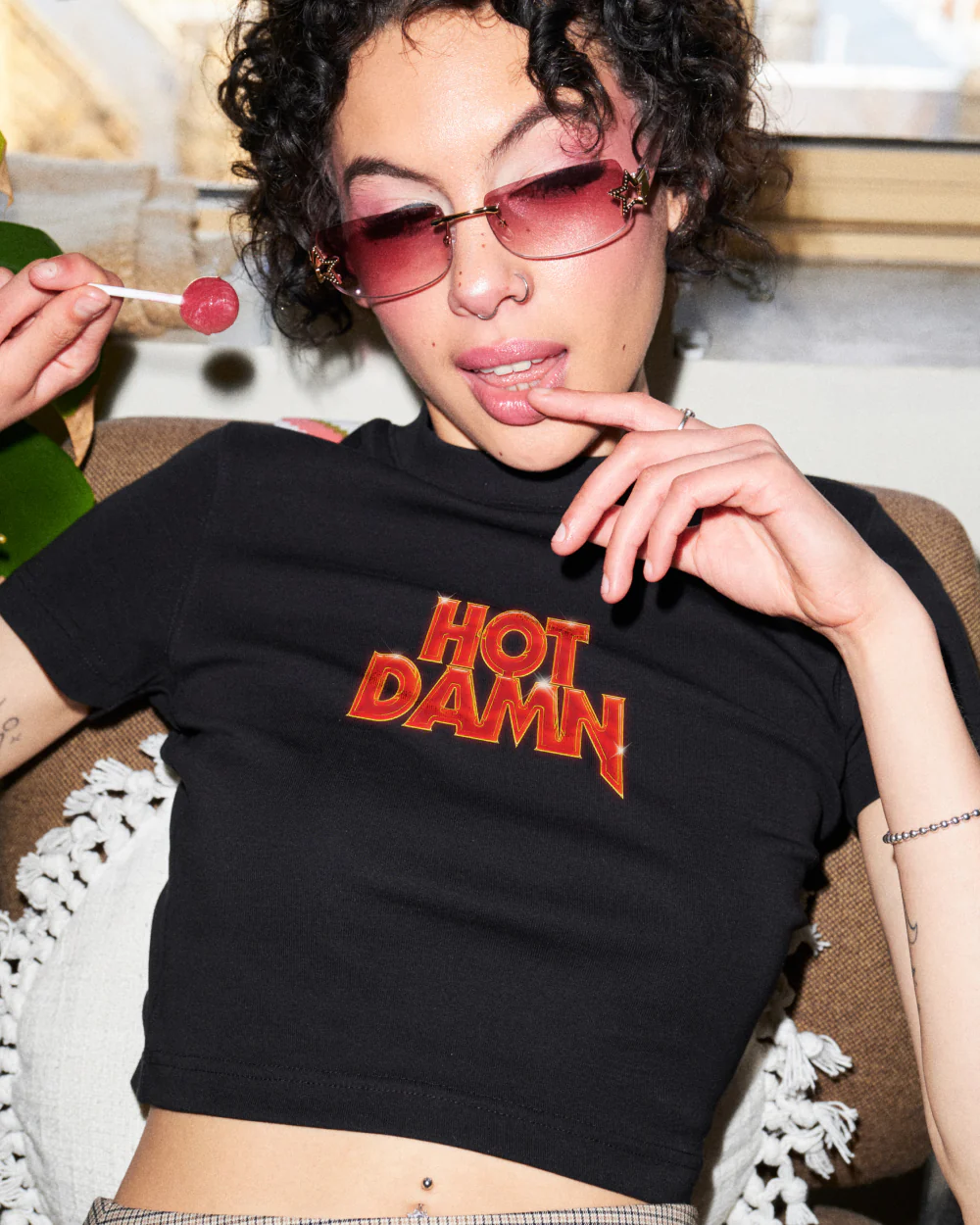 Hot Damn Baby Tee - Image 3