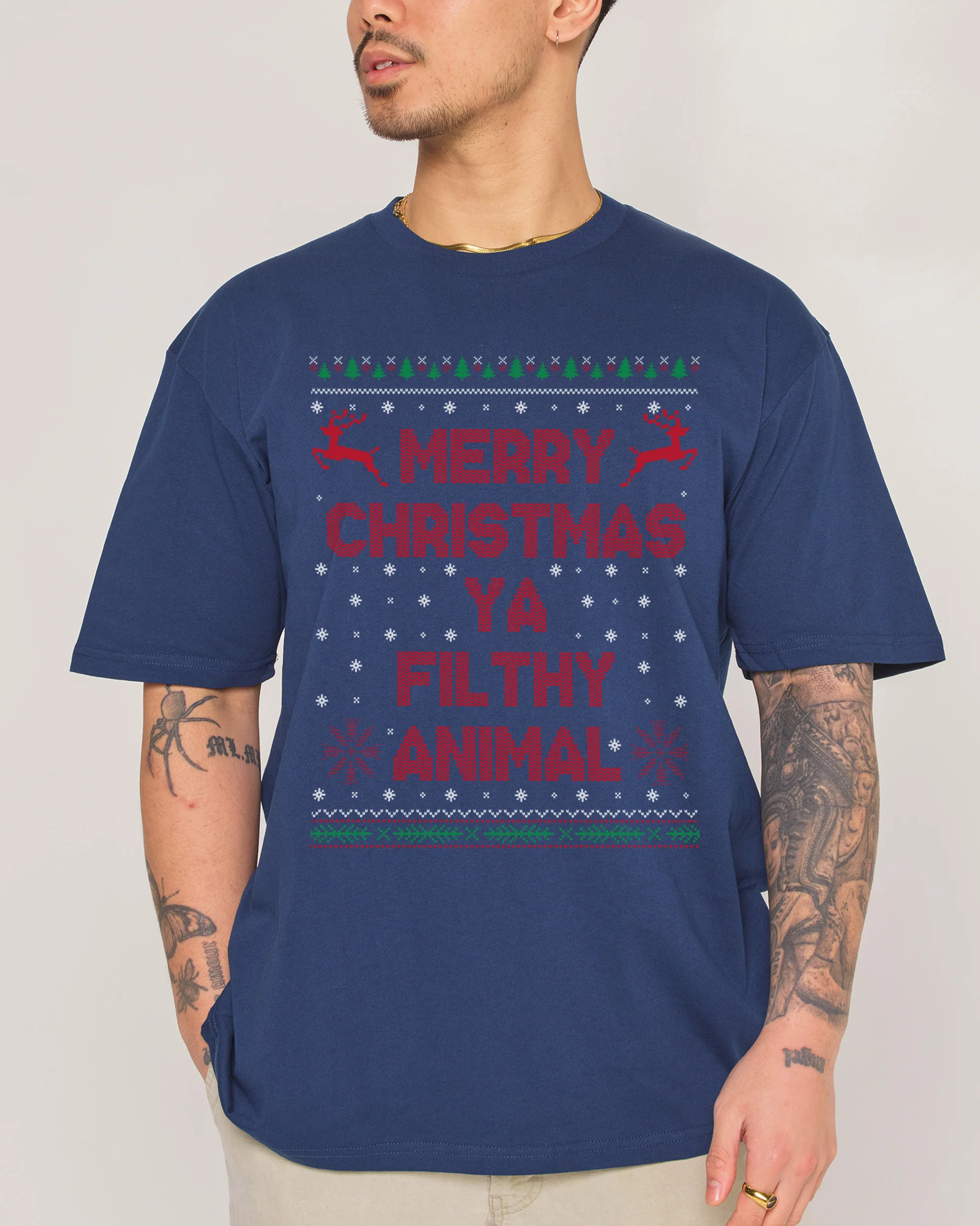 Merry Christmas Ya Filthy Animals T-Shirt - Image 3