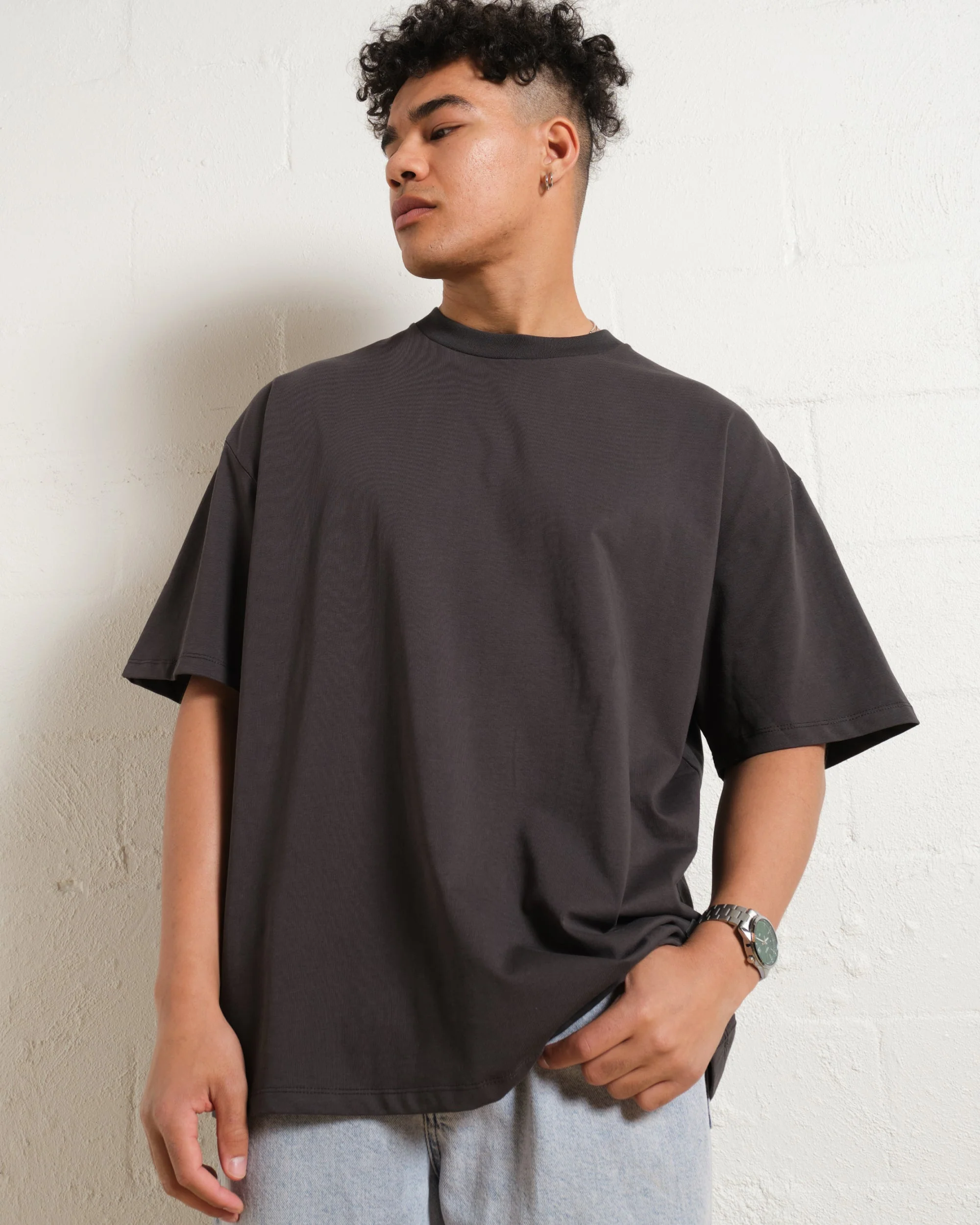 Oversized Tee 4 Pack: Black, Charcoal, Natural, White - Image 5
