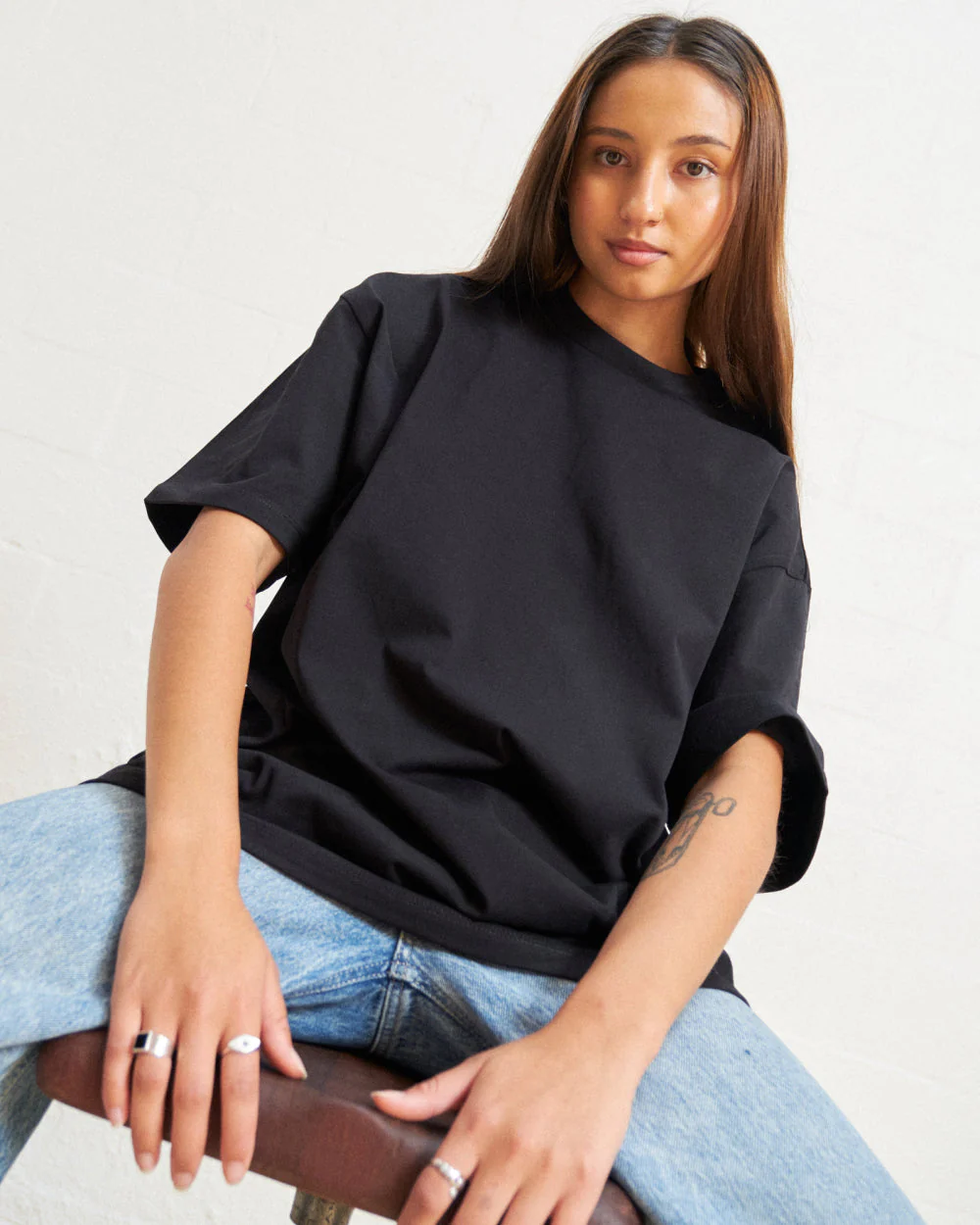 Oversized Tee 4 Pack: Black, White, Lilac, Powder Blue - Image 3