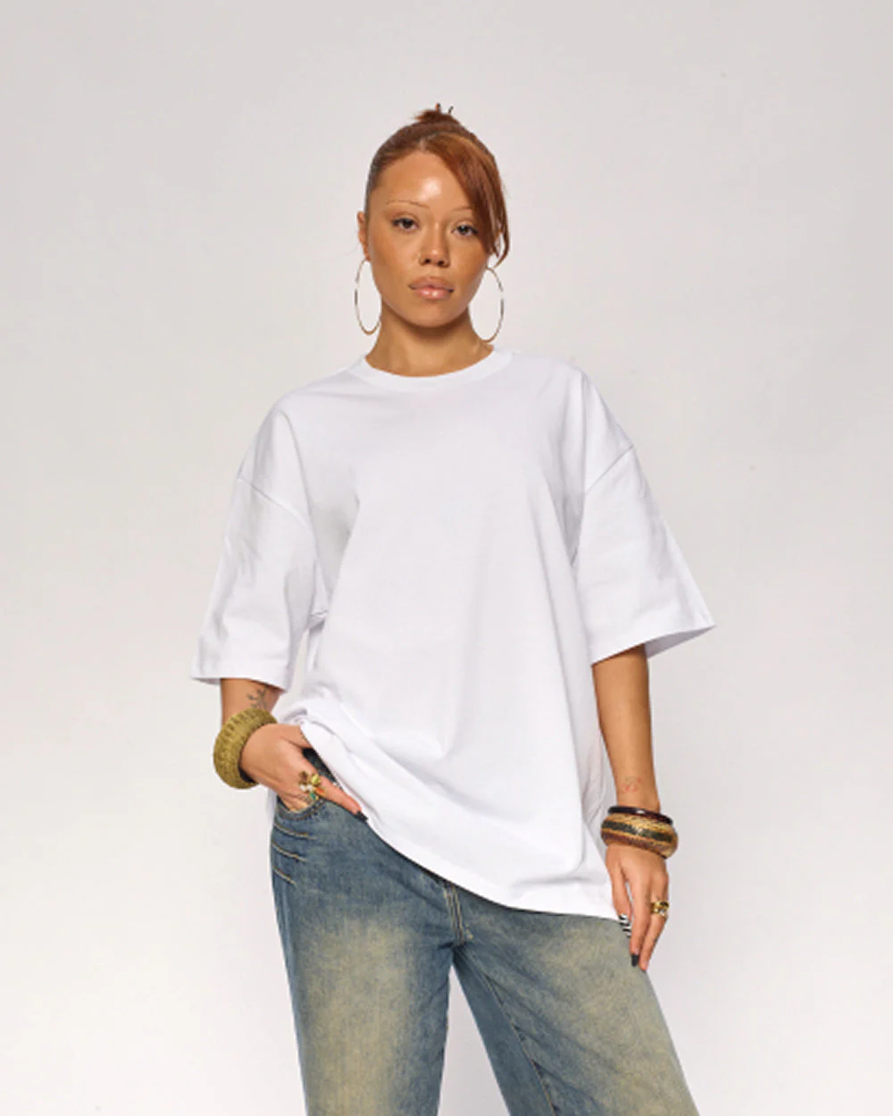 Oversized Tee 4 Pack: Black, White, Lilac, Powder Blue - Image 5