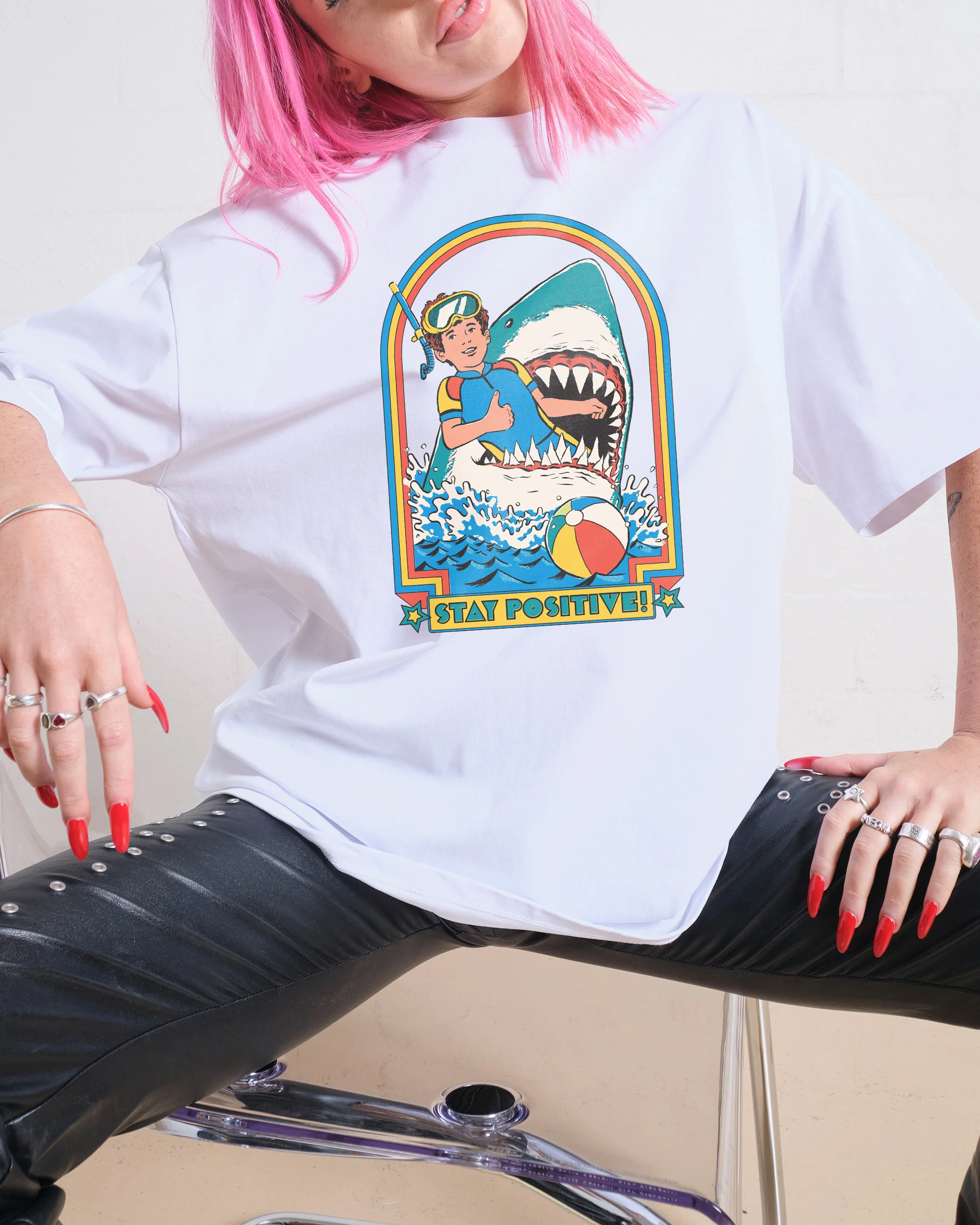 Stay Positive Oversized Tee - Image 4