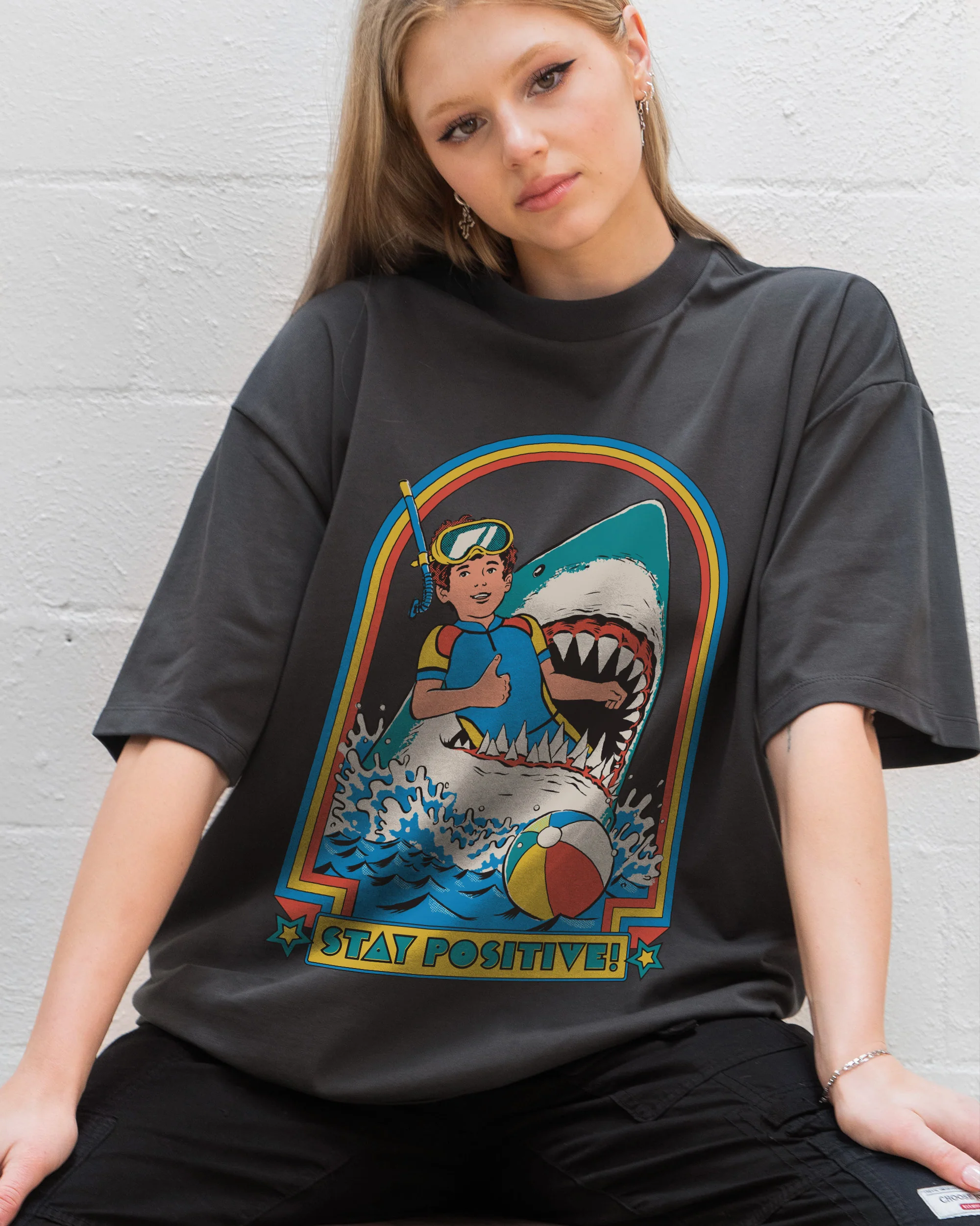 Stay Positive Oversized Tee - Image 6