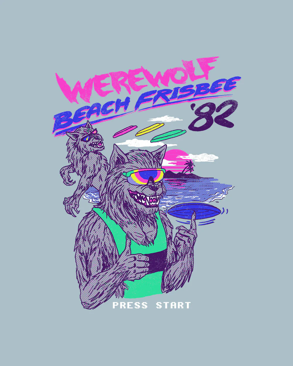 Werewolf Beach Frisbee T-Shirt - Image 3