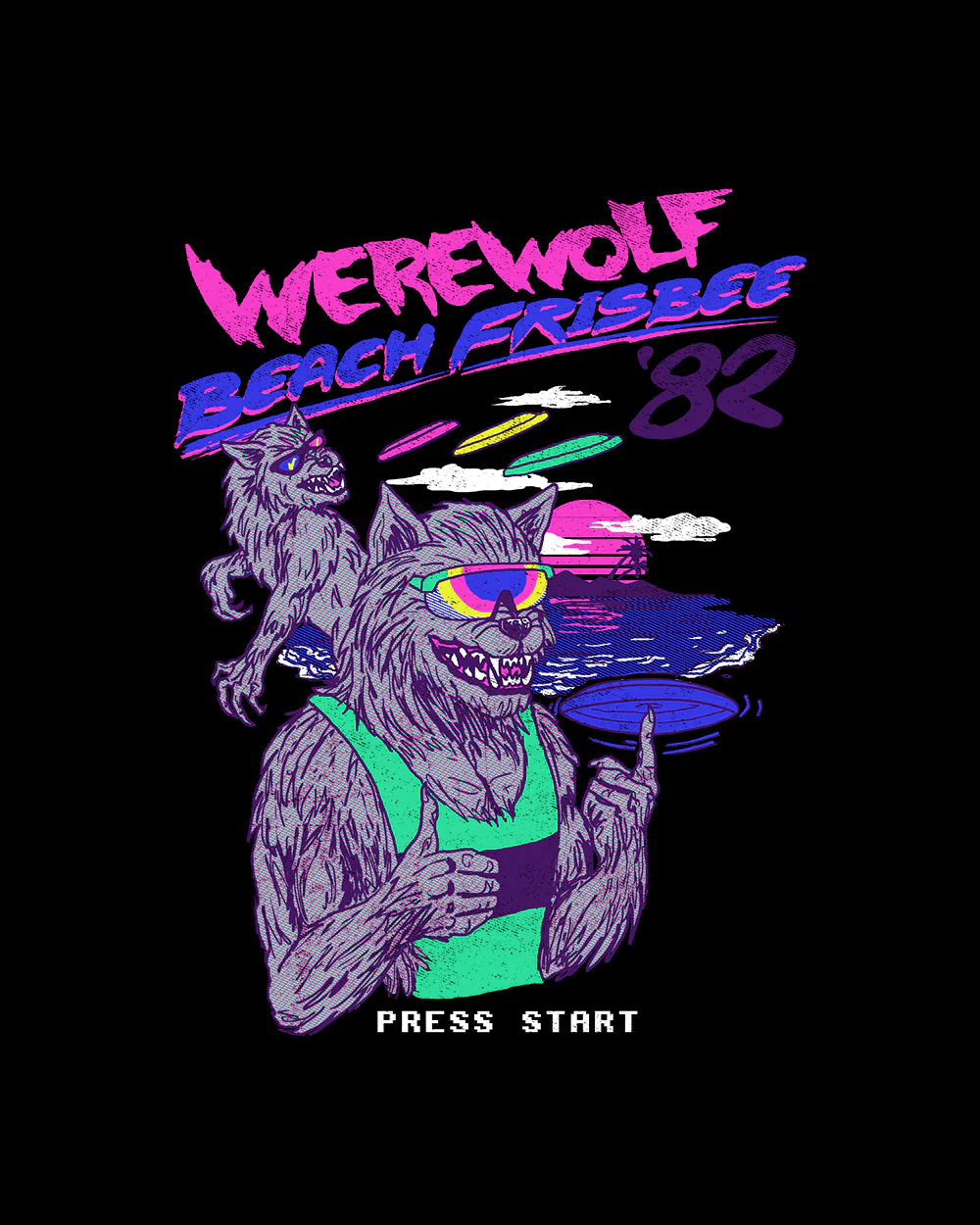 Werewolf Beach Frisbee T-Shirt - Image 6